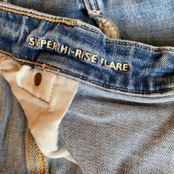 American Eagle Outfitters Distressed Light Blue Flare Jeans - Picture 5 of 7